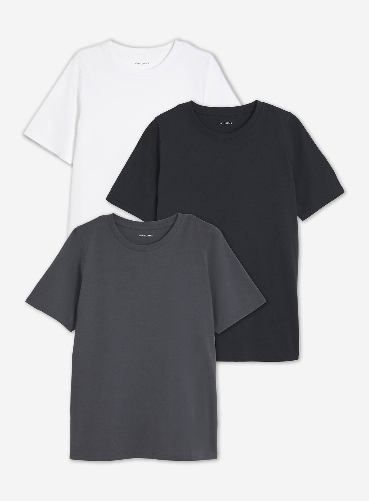 JD WILLIAMS 3 Pack Crew Neck Short Sleeve T-Shirts 32 - Image 4